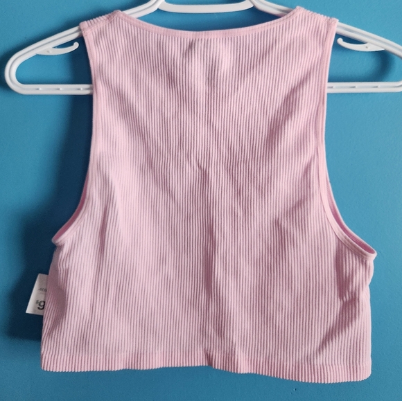NWT Ardene Light Pink High Neck Crop Tank Top - Picture 5 of 8